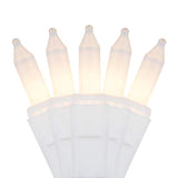 Holiday Pride Frosted White Christmas Lights - 100 Count White Frost Mini Lights On White Wire (24 Ft) - For Indoor & Ou