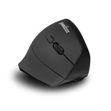 Perimice-715R Wireless Rechargeable Vertical Mouse - Duo Wired And Wireless Charging Feature - 6 Buttons Design - Black - Right-Handed Design