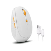 Rechargeable Silent Wireless Mouse, Bluetooth + 2.4Ghz, Quiet Click, Compact And Portable Travel-Friendly, Compatible With Laptop/Computer/Pc/Mac/Macbook/Chromebook/Ipad/Tablet (White)