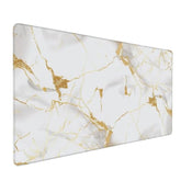 White Gold Marble Large Mouse Pad Non-Slip Desk Mat For Keyboard And Mouse Waterproof Gaming Mousepad Desk Pad Computer Accessories For Home Office 15.7X35.4Inch