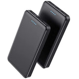 2-Pack 10000mAh Ultra Slim USB-C Power Bank with 2 Outputs for iPhone Android