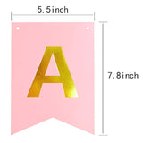 Pink Happy Birthday Banner Party Signs Golden Sparkle Funny Bunting Supplies Garland For Girls Party Decorations Nursery Hanging 13 Pieces