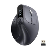 Ergonomic Vertical Mouse With Led Screen, Knob Control, 5 Programmable Buttons, 57° Angle, 4-Device Connect(2.4G /Bluetooth/Wired), 800-2400 Dpi, Rechargeable Mice For Windows, Mac, Laptop, Pc