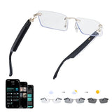 AI Translation Glasses, Bluetooth Eyeglasses with Real-Time Translator for 164 Languages, Photochromic Spring Hinge Bluetooth Glasses with Speakers,