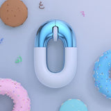 Travel Mouse Dual Mode Wireless Charging Mouse,Macaron Color Scheme Sweet Donut Bluetooth Computer Mice,Silent And Lightweight,1200 Dpi Optical Tracking,Compatible With Pc, Mac,Laptop(Blue)