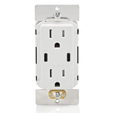 Leviton T5636-W 60W (6A) USB Dual Type-C/C Power Delivery in-Wall Charger with 15A Tamper-Resistant Outlet, USB Charger for Smartphones, Tablets, Laptops, White