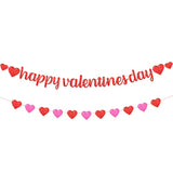 Glitter Happy Valentine'S Banner - 10 Feet, No Diy | Red Pink Heart Garland For Valentine'S Decorations | Classroom Decor