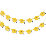2026 Graduation Hat Banners Garlands Gold Glitter Graduation Party Decoration Banners Graduation Cap Banners Garlands Class Of 2026 Graduation Party Banners For College High School