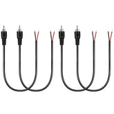 4 Pack Rca Male To Speaker Wire, Rca Male Plug Adapter Connector To Bare Wire