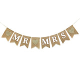 Mr And Mrs Burlap Banner Wedding Bunting Banner For Wedding Photo Props, Backdrop Or Table Decorations"