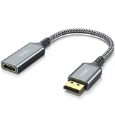 4K Displayport To Hdmi Adapter Cable, Gold-Plated Uni-Directional Display Port
