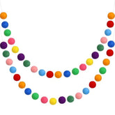 2 Pcs Wool Felt Ball Garland Colorful Pom Pom Garland 9.84 Feet 70 Balls Handmade Rainbow Felt Wall Banner For Easter Classroom Nursery Birthday Party Spring Tree Decorations