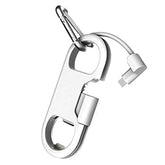 iPhone Charging Cable Keychain Bottle Opener Portable White