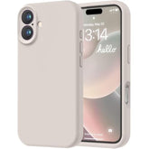 iPhone 16 Case, Premium Silicone with Anti-Scratch Lining, Shockproof 6.1" - Stone
