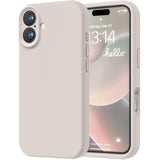 iPhone 16 Case, Premium Silicone with Anti-Scratch Lining, Shockproof 6.1" - Stone