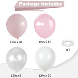 Pink Balloons 60 Pcs Light Baby Pearl Pink And White Latex Party Balloon With 12 Inch Double Stuffed Balloon For Girls Princess Winter Wonderland Wedding Birthday Baby Shower Bridal Party Decor