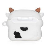 For Airpods 4 Case, Cute Boba Tea Cow Airpods 4Th Generation (2024) Case Funny 3D Cartoon Animal Heavy Duty Protection Pvc Charging Cover With Carabiner For Kids Girls Women