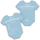 Baby Shower Advice & Prediction Cards - For 50 Guests - Blue Onesie Double Sided Advice + Predictions Cards - Minimalist Baby Shower Decorations & Games For Boys - (Set Of 50)