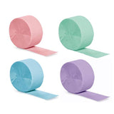 Pastel Rainbow Birthday Party Decoration Crepe Paper Streamers (4 Pack)