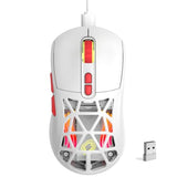 Wireless Gaming Mouse, Rechargeable&Rechange Shell,Rgb Programmable Macro Mouse, Lightweight Mouse,10000 Dpi,Tri-Mode Wired/Bt 5.0/2.4Ghz Wireless Mouse Gaming With 2 Side Buttons (White Red)