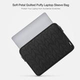 MOSISO 360 Protective 13-14 inch Laptop Case, 13.3 inch Laptop Sleeve Lightweight Petal Quilted Computer Bag Compatible with MacBook Air 13.6/Pro 13/14, HP, Dell, ASUS, Lenovo with Small Case, Black
