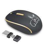 Usb C Wireless Mouse - Dual Interface Silent 2.4G Wireless Mouse For Laptop, Macbook, And Mobile Devices With Usb/Type C Receiver, 10M Range, Comfortable Design-Black