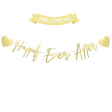 Pre-Strung Happily Ever After Gold Banner Bridal Shower Wedding Decor