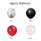 Red And Black Party Decorations With Happy Birthday Balloon Banner, Fringe Curtains, Star Foil Balloons Décor Supplies For Boys Girls 21St 25Th 30Th 35Th 40Th 50Th 60Th 70Th Birthday