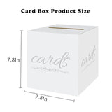 White And Silver Wedding Card Box For Graduation Party Birthday Baby And Bridal Shower Funeral Anniversaries Decorations Cardboard Gift Card Holder Diaper Raffle Ticket Voting Box With Slot