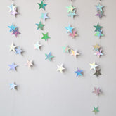 40Ft Iridescent Shining Star Hanging Garland Glitter Bunting Banner Backdrop Decor