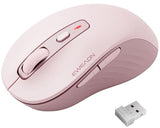 C1 Wireless Mouse For Laptop, 2.4Ghz And Bluetooth Silent Mouse For Small & Middle Hand, 4000Dpi Portable Ergonomic Rechargeable Mouse For Pc, Ipad, Mac, Chromebook, Office, Pink