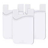 Phone Wallet, 3 PCS Ultra Slim Credit&ID Card Holder Wallet Stick on Credit Card Holder Compatible for iPhone, Android & Most Smartphones - White