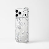 Cute Silver Flower Phone Case for iPhone 17 Pro Max, Soft Clear TPU Slim Shockproof Cases Cover for Women and Girls