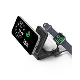 Anker MagGo 3 in 1 iPhone 16 Charging Station, MagSafe-Compatible Wireless Charger Stand, Qi2 Certified 15W Foldable Charger for iPhone 15/14, AirPods, Apple Watch 9 (40W USB-C Adapter Included)