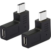 Right Angle Usb C To Micro Usb Adapter, 90 Degree Type C Male To Micro 5Pin Usb Female Charging And Data Transfer Connector Converter Adapter - 2 Pcs/Black