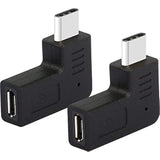 Right Angle Usb C To Micro Usb Adapter, 90 Degree Type C Male To Micro 5Pin Usb Female Charging And Data Transfer Connector Converter Adapter - 2 Pcs/Black