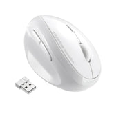 2.4G Wireless Left Handed Mouse, Ergonomic Left Hand Vertical Mouse For Small Medium Hands, 5 Buttons, 800/1200/1600 Dpi, Blue Led Sensor, Compatible With Laptop, Pc, Mac, Windows, White
