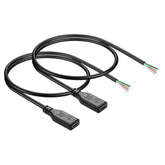 Usb C Pigtail Power Cable,2 Pack 5V Usb Type C Female To 4 Cores Bare Wire Extension Data Cable For Usb C Equipment Installed Or Replacement Repair Diy Cable?0.5M?