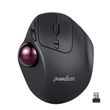 11568 Perimice-717 Wireless Trackball Mouse, Build-In 1.34 Inch Trackball With Pointing Feature, 5 Programmable Buttons, 2 Dpi Level, Black
