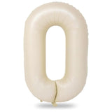 40 In Cream Large Numbers Balloons 0-9, Self Inflating White Sand Foil Number 0 Helium Balloons For Boys Girls, Big Beige Digit 0 Balloons For Women Men Birthday Party Anniversary Supplies Decorations
