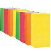 10Pcs Neon Assorted Paper Party Bags, Vibrant Colors for Gifts & Event Favors