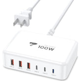 Usb C Fast Charger, 100W Gan 6 Port Usb C Fast Charging Station Hub Block Cube, Qc Usb A And Pd Usb C Wall Charger Power Multiple Usb Charger Plug For Iphone 16 15 14 13 12 Pro Max, Macbook, Samsung