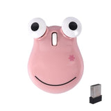 2.4G Wireless Mouse Cute Frog Computer Mouse Bluetooth Mouse Usb Optical 1600Dpi Mouse Portable Travel Dual-Mode Cordless Mice With Receiver For Laptop, Pc, Notebook (Pink)