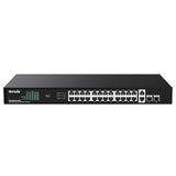 28 Port Gigabit Poe Switch, Network Switch With 24 Port Poe+@410W, 2*Gigabit Uplink & 2*Sfp, Plug & Play, One-Key Vlan/Priority/Extend Mode, Desktop/Rackmount/Wallmount, Sturdy Metal (Teg1128P)