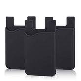 3-Pack Silicone Stick-On Card Holder Wallet for Phones & Tablets