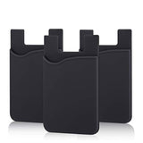 3-Pack Silicone Stick-On Card Holder Wallet for Phones & Tablets