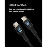 Belkin BoostCharge Braided USB-C to USB-C Cable (1M/3.3ft) for iPhone 16, iPhone 16 Pro, iPhone 16 Pro Max, Galaxy S25, S24, Note, Pixel 9 & 8, iPad Pro, Nintendo Switch 2 & More - Black