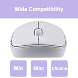 ELECOM Cute Face Mouse, 2.4GHz USB Wireless, Ambidextrous Design, Silent Click, Lightweight, Portable, Girly Purple Blue Computer Mice, Plug and Play, Girls and Kids, for PC, Laptop, Windows and Mac
