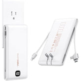 Portable Charger With Built In Cables 10000Mah, Power Bank For Iphone With Wall Plug, Travel Essential Fast Charging Usb C Slim External Battery Pack For Iphone16/15/14, Samsung, Ipad, Etc