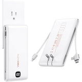 Portable Charger With Built In Cables 10000Mah, Power Bank For Iphone With Wall Plug, Travel Essential Fast Charging Usb C Slim External Battery Pack For Iphone16/15/14, Samsung, Ipad, Etc